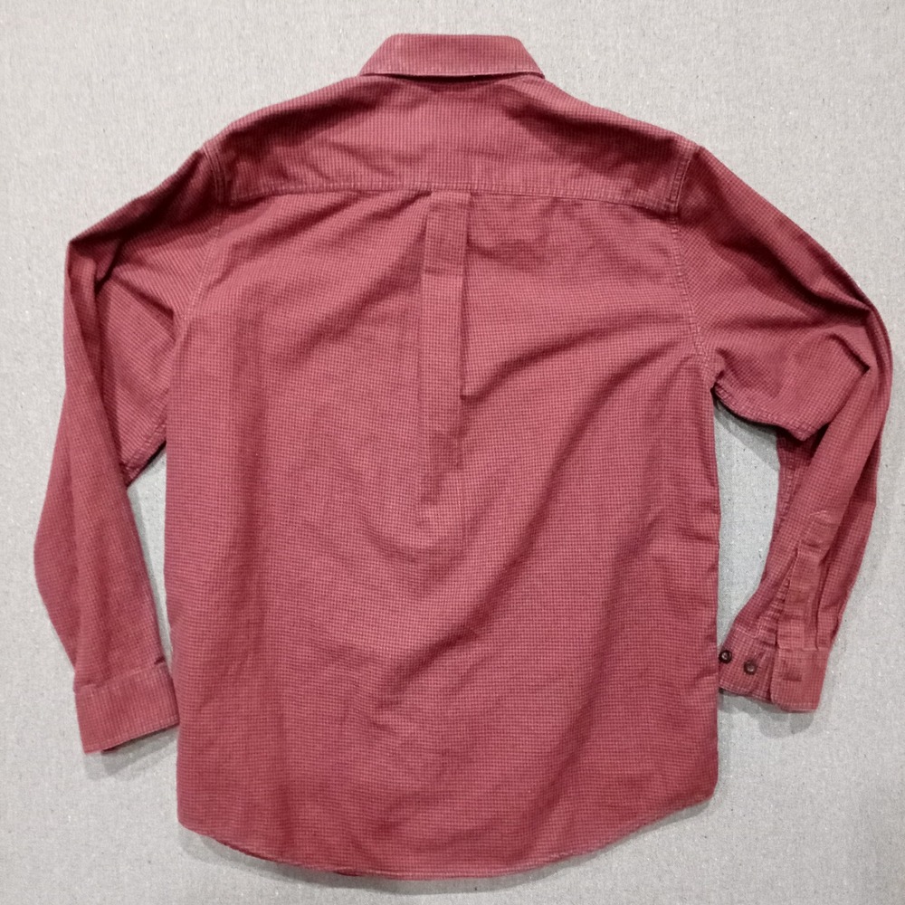 LL Bean Mens Traditional Fit Houndstooth Button Down Shirt Burgundy M 298275 - Picture 7 of 10